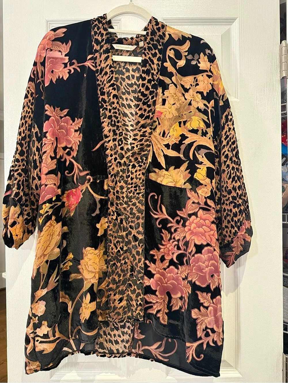 Soft Surroundings Floral Tunic in Black & Pink